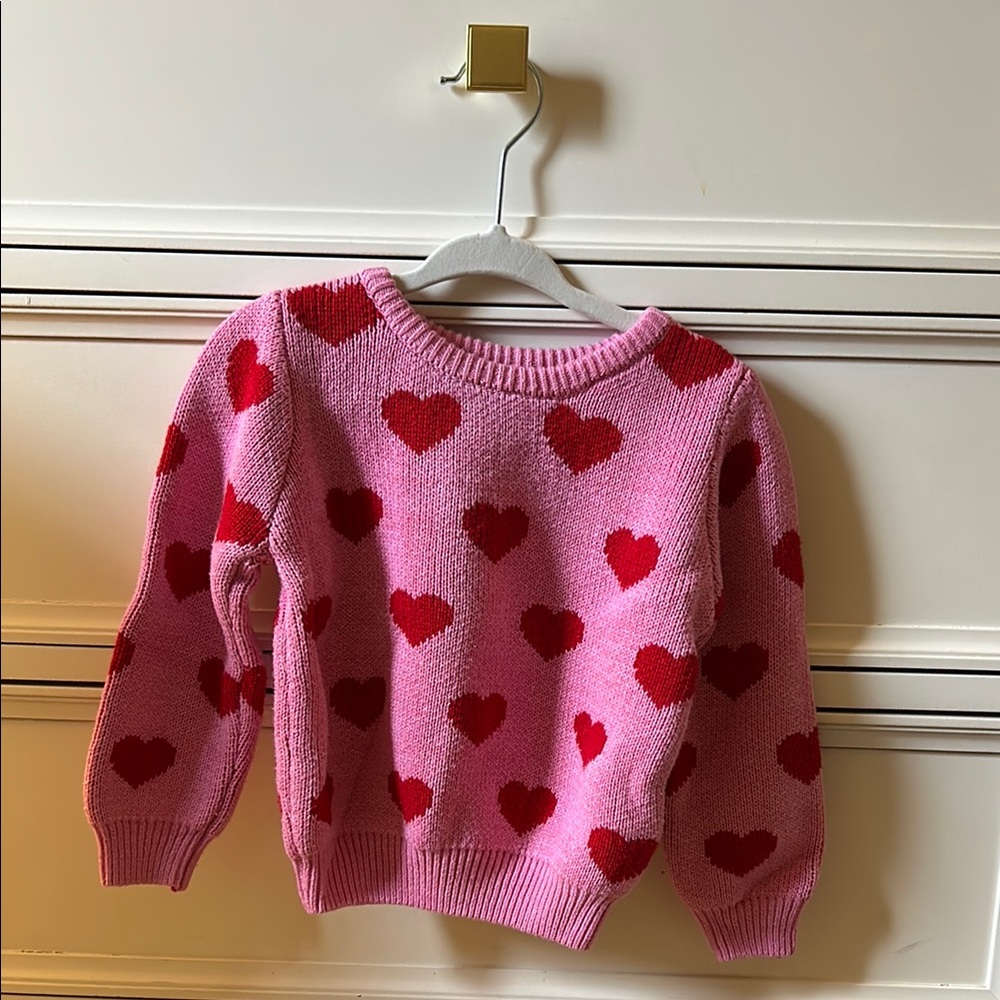 Little Sleepies Pink Sweater with Red Hearts